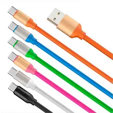 Cabo USB Tipo C 1,20m ou 2m Carregamento Rápido Emborrachado Compatível Android