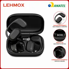 Fone Bluetooth Esportivo TWS Com Gancho Microfone Case Tipo C Sem Fio