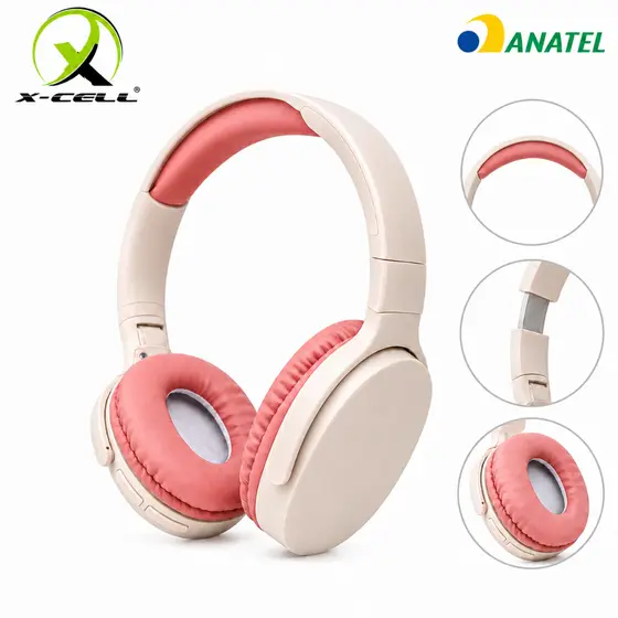 Fone de Ouvido Bluetooth 5.3 Over Ear Sem Fio Confortável Ajustável