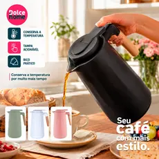 Garrafa Térmica 950ml Para Chás/Café Design Moderno Cabo Madeira