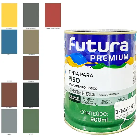 Tinta Para Pisos Lavável Futura Alta Aderência 900ml Cores