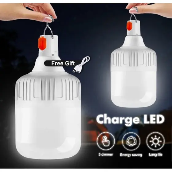Lâmpada LED 30W Lâmpada de emergência impermeável recarregável regulável 30W Lâmpada noturna LED portátil pendurada