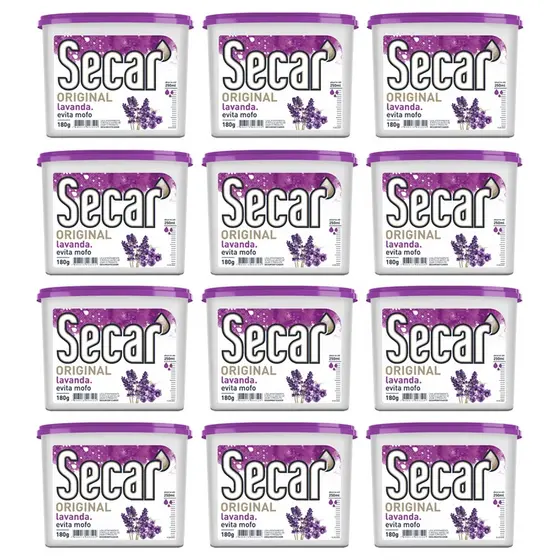 Kit 12un Anti Mofo Secar 180g - Desumidificador Original, Guarda Roupas, Armarios