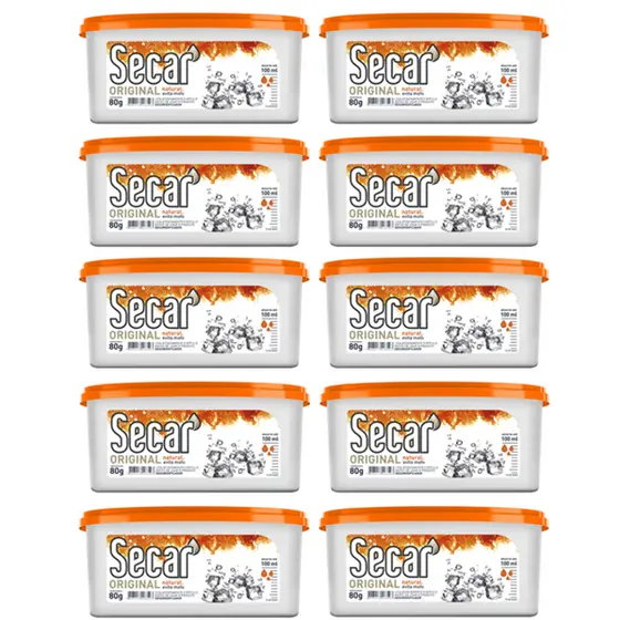 Kit 10un Anti Mofo Secar 80g Original Natural - Desumidificador Evita Umidade Fungos Cheiro Armários