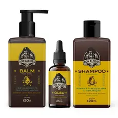 Kit para Barba Shampoo Balm e Óleo Para Barba Don Alcides Lemon Bone Siciliano