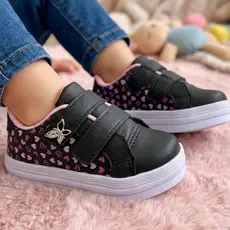 Tênis Feminino Infantil Borboleta com Fechamento Prático e Solado Seguro Estiloso para Meninas