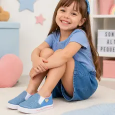 Tênis Slip Menina Leve e Confortável com Glitter Casual Estiloso para o Dia a Dia