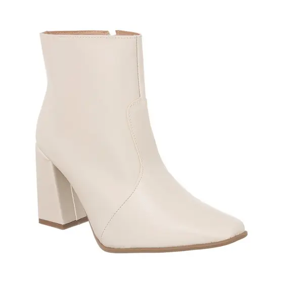 Bota Coturno Feminina Stessy Shoes Salto Alto Bloco Bico Quadrado Stessy Shoes Confortável Promoção