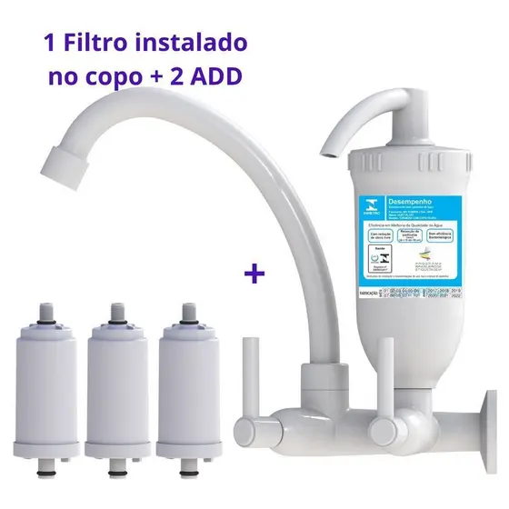 Torneira De Cozinha Purificador De Água ABS + 2 Velas Extras