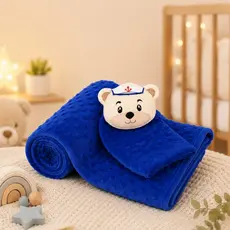 Manta Cobertor de Bebê c/ Naninha Para Menina Menino Infantil Mantinha Premium 02 Peças