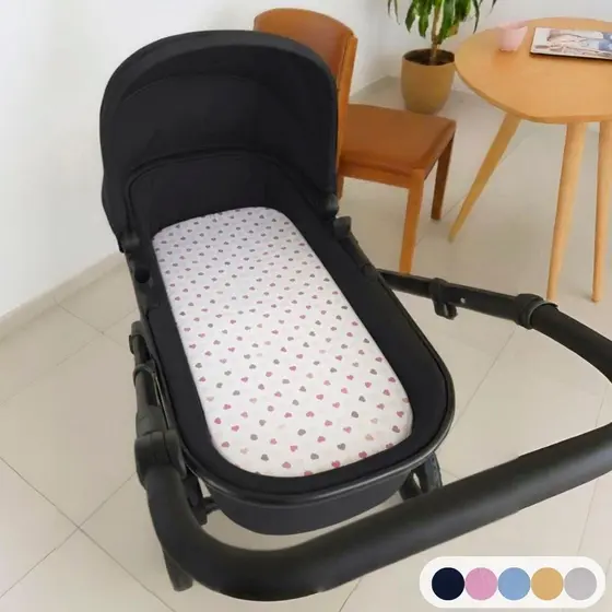 Colchonete de Carrinho Moisés Para Bebê Menino Menina (Capa Removível + Espuma)