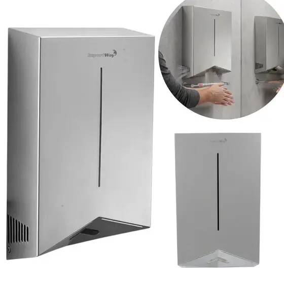 Secador de Mãos Automático 77 m/s Elétrico 1200W Sensor para Banheiro Cinza Importway