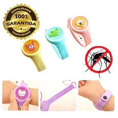 Relógio Infantil Anti Mosquito repelente + Figurinhas