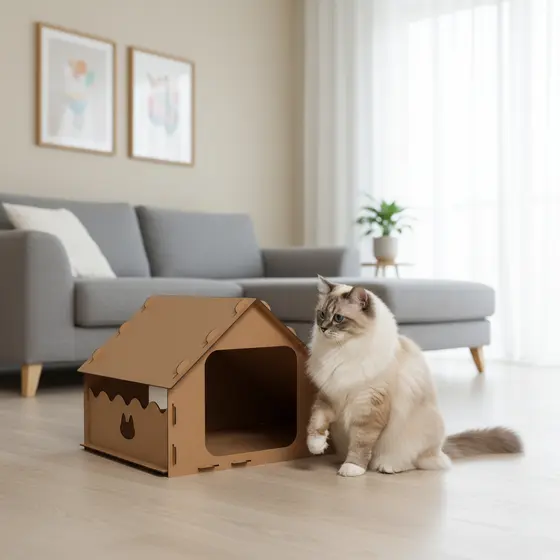 Casinha Tóca com Arranhador Rampa para Gatos Casa Casinha Para Gatinhos