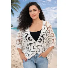 Cardigan Kimono em Crochê