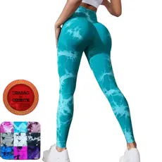 LEGGING TIE DYE MARMORIZADA ACADEMIA EXERCICIOS FITNES