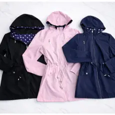 Jaqueta Parka Impermeável Reversível Com Capuz Removível