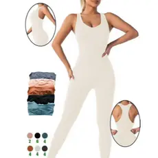 Macacão de controle abdominal elástico tecido com alças cruzadas
