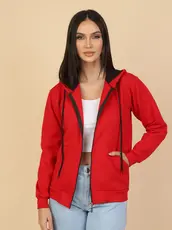 Blusa de Frio Moletom com Ziper Feminina Liso Direta Da Fabrica