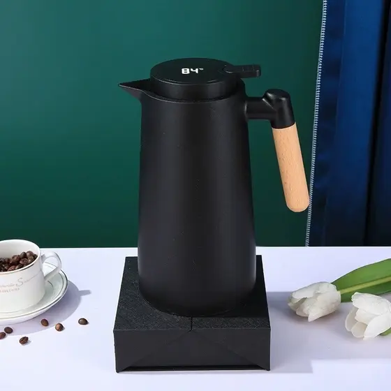 Garrafa Térmica 1 Litro Com Termômetro Led Para Chás / Café Design Moderno quente até 24h JORGE