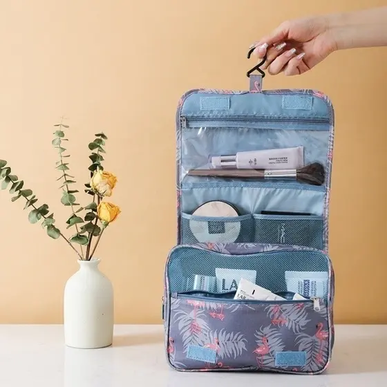Necessaire Organizadora Bolsa De Viagem Para Objetos de Higiene Pessoal Com Divisória Cabide GANCHO