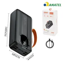 Power Bank 30000mAh Carregador Portátil 22,5W Carga Rápida USB USB-C Compatível iPhone Android Alta Capacidade