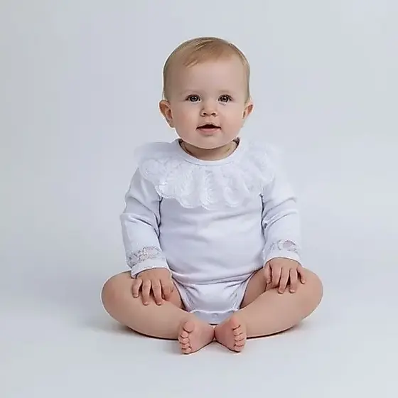Body Infantil de Renda Body para bebe Branco