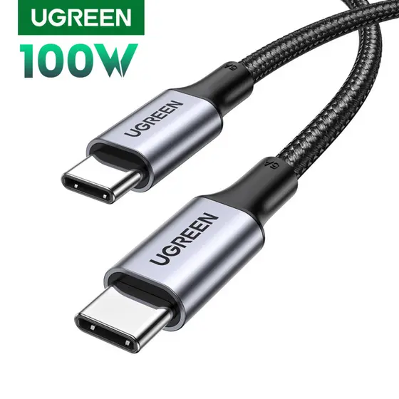 Cabo Turbo PD 100W Ugreen USB-C TIpo-C Cabo de Dados e Carregamento Rápido 1 ou 2 Metros