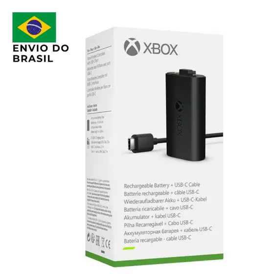 Kit Play & Charge Xbox Series X/S Xbox One Original Microsoft Com Cabo USB-C