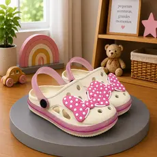 Babuche Infantil Menina Injetada Fachetada Glitter Personalizada Laço Sandália Infantil Delicada Confortável Leve