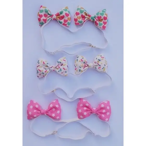 Laço duplo tiara Pet com elástico regulável