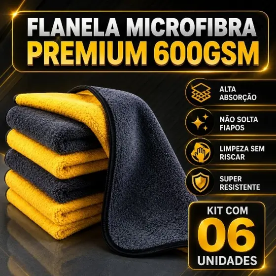 Pano de Microfibra Kit com 3, 6, 9 e 12 - Ultra Absorvente para Carro, Vidro, Móveis e Cozinha