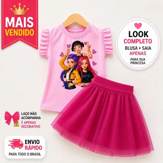 Conjunto infantil menina Guerreiras do K-Pop fashion