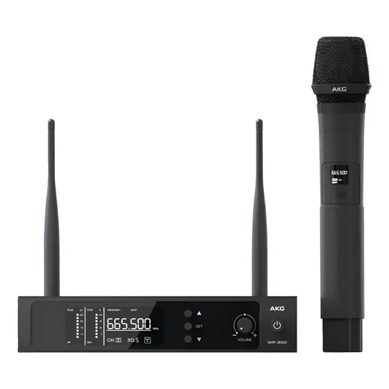 Microfone Sem Fio Akg WP300 Bastão Cardioide 1 Mic Preto Profissional WP 300