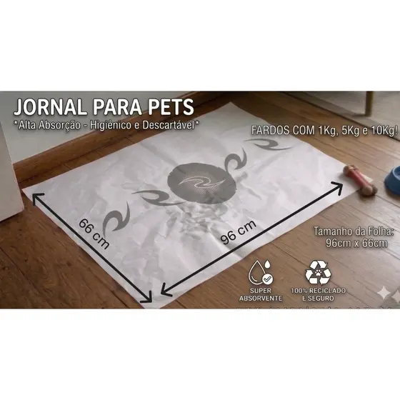 JORNAL PARA PETS FOLHA 66cm x 96cm