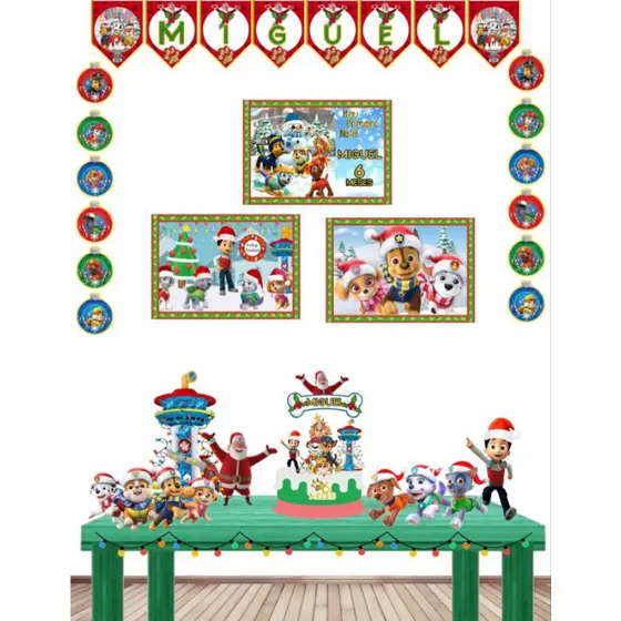 Kit Festas Só um bolinho - PRIMEIRO NATAL PATRULHA CANINA (FAZEMOS VÁRIOS TEMAS- SOLICITE PELO CHAT)