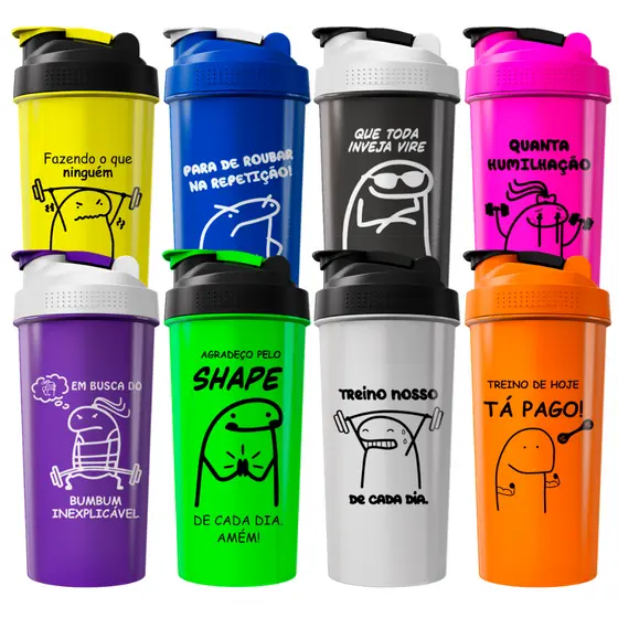 Coqueteleira Memes Divertidos - Garrafinha Academia Shaker