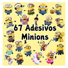 Kit 67 Adesivos Minions para cadernos, planners, agendas, copos, garrafas, notebooks...