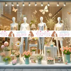 Faixa Adesivo Decorativa Vitrine Dias das Mães Azul Liquidação 1m