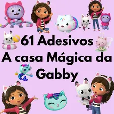 Kit 61 Adesivos A Casa Mágica da Gabby caderno, planner, agenda, copo, garrafa, à prova d'água.