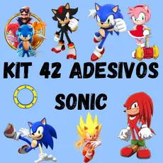 Kit 42 Adesivo Personalizado Personagem desenho Sonic caderno planner agenda copo garrafa à prova d'água.