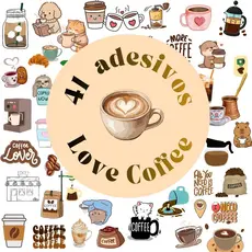 Kit 41 Adesivos Love Coffe caderno, planner, agenda, copo, garrafa, Xícaras, à prova d'água.