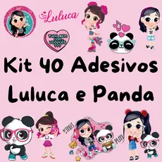 Kit 40 Adesivos Luluca e Panda caderno, planner, agenda, copo, garrafa, à prova d'água.