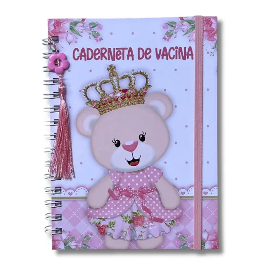 Caderneta de Vacinação Personalizada Vacina Saúde Ursinha Princesa Criança Atualizada 7 edição 2024