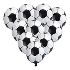KIT10 Balão 35cm Metalizado Bola De Futebol Grande