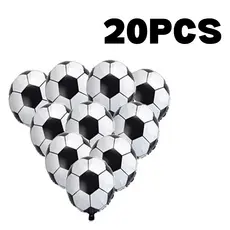 KIT20 Balão 35cm Metalizado Bola De Futebol Grande