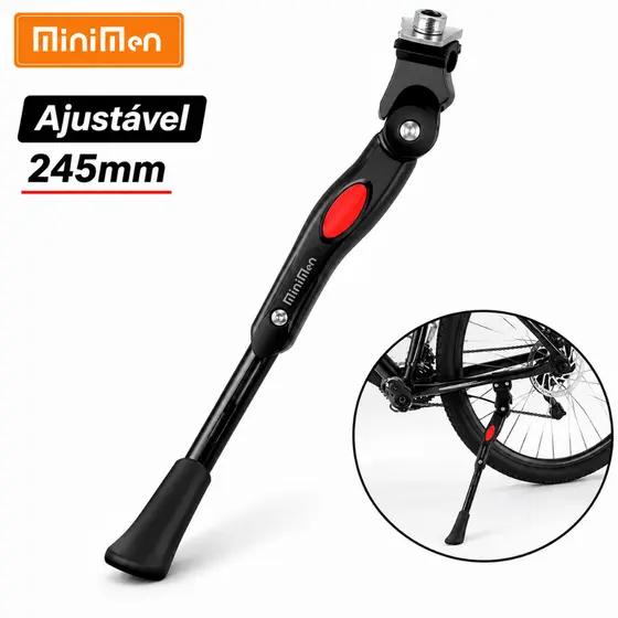 Descanso Lateral Ajustável Pezinho para Bicicleta em Alumínio Reforçado Universal Aro 18 a 20 245 mm