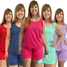 KIT 5 PIJAMA BERMUDA CAMISETA BABYDOLL CONJUNTO SENHORA
