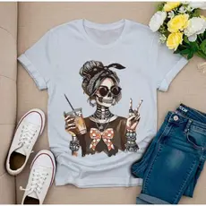Camiseta Feminina Estampada Estilosa 100% Algodão