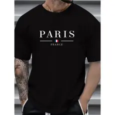 Camiseta Masculina Básica Estampada Paris Blusa 100% Algodão